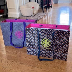 Two 2 medium size Tory Burch shopping bags
